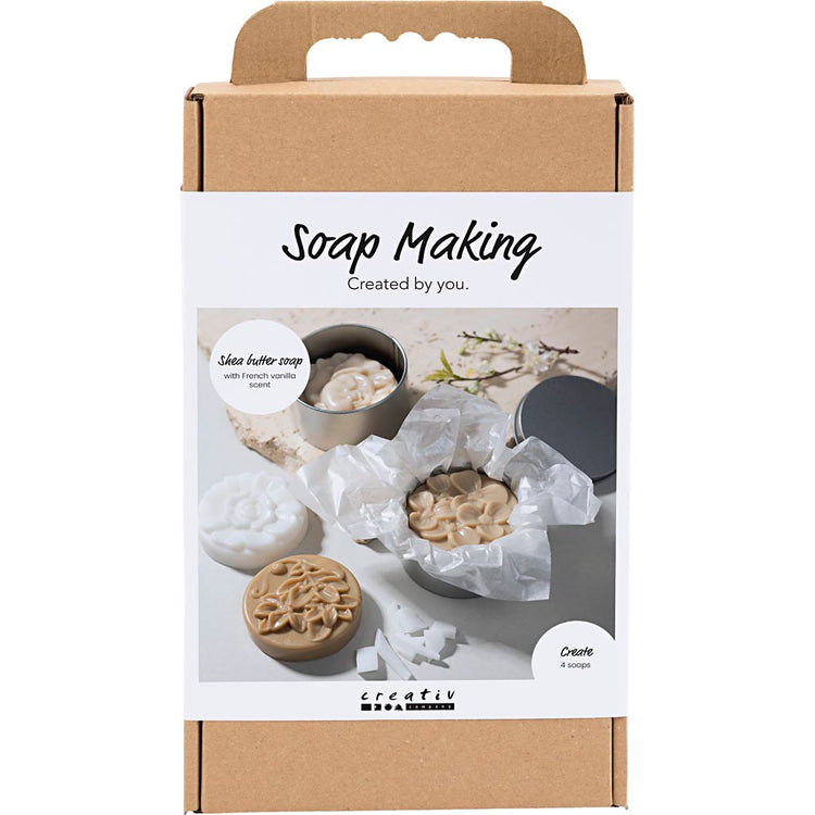 Creativ Company Hobby-Set Seifenherstellung, Blumen, Beige, Dunkelbeige, Elfenbeinbeige, 1 Box