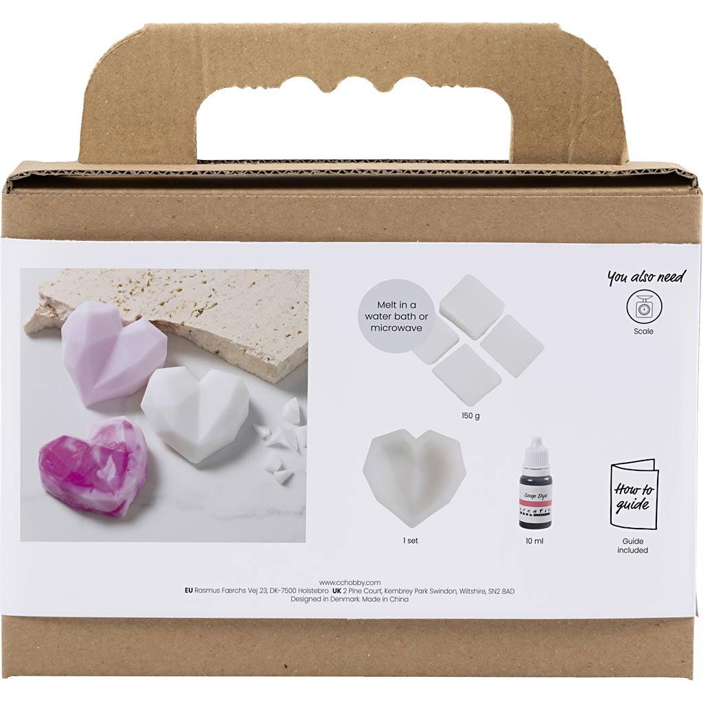 Creativ Company Mini-Seifenherstellungs-Hobbyset, Herzen, rosa, 1 Box