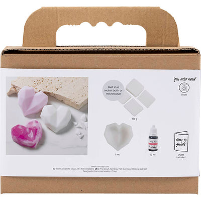 Creativ Company Mini-Seifenherstellungs-Hobbyset, Herzen, rosa, 1 Box