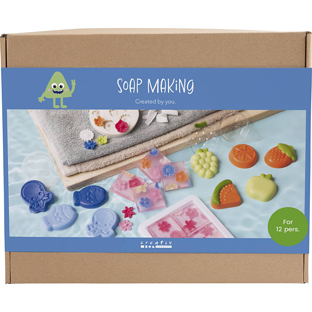 Creativ Company Seifenherstellungs-Gruppenset, 2 Löcher, blau, grün, orange, rosa, 1 Box