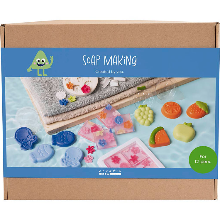 Creativ Company Seifenherstellungs-Gruppenset, 2 Löcher, blau, grün, orange, rosa, 1 Box