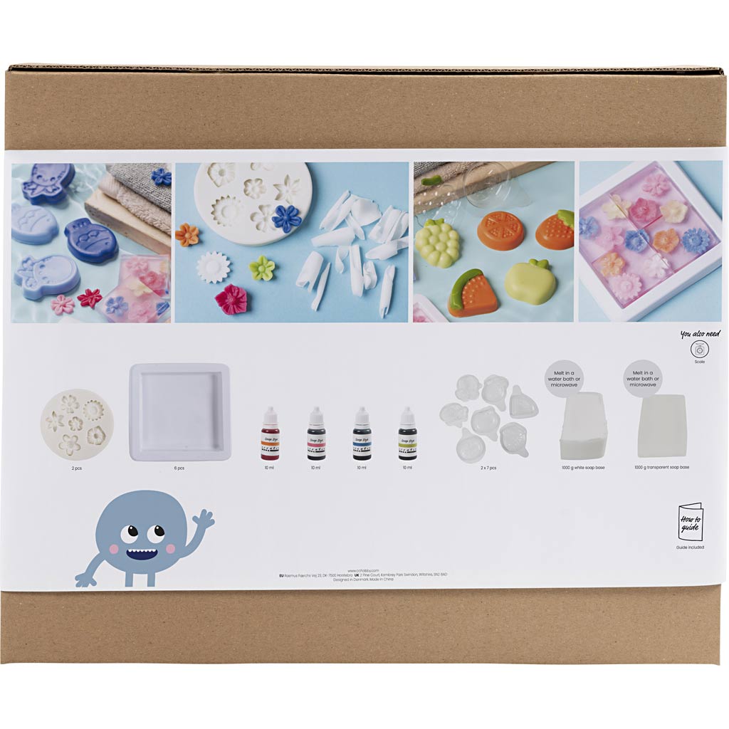 Creativ Company Seifenherstellungs-Gruppenset, 2 Löcher, blau, grün, orange, rosa, 1 Box