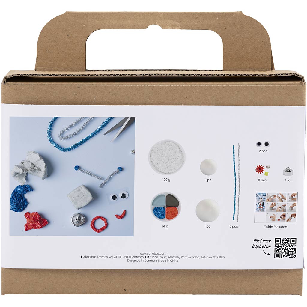 Creativ Company Mini-Hobby-Set Bildhauerei, Roboter, blau, grau, rot, 1 Box