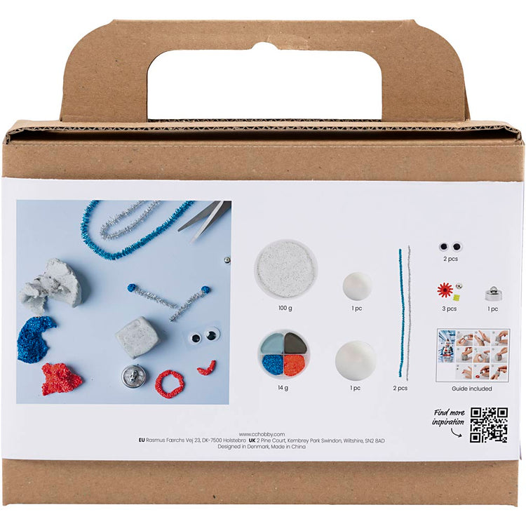 Creativ Company Mini-Hobby-Set Bildhauerei, Roboter, blau, grau, rot, 1 Box