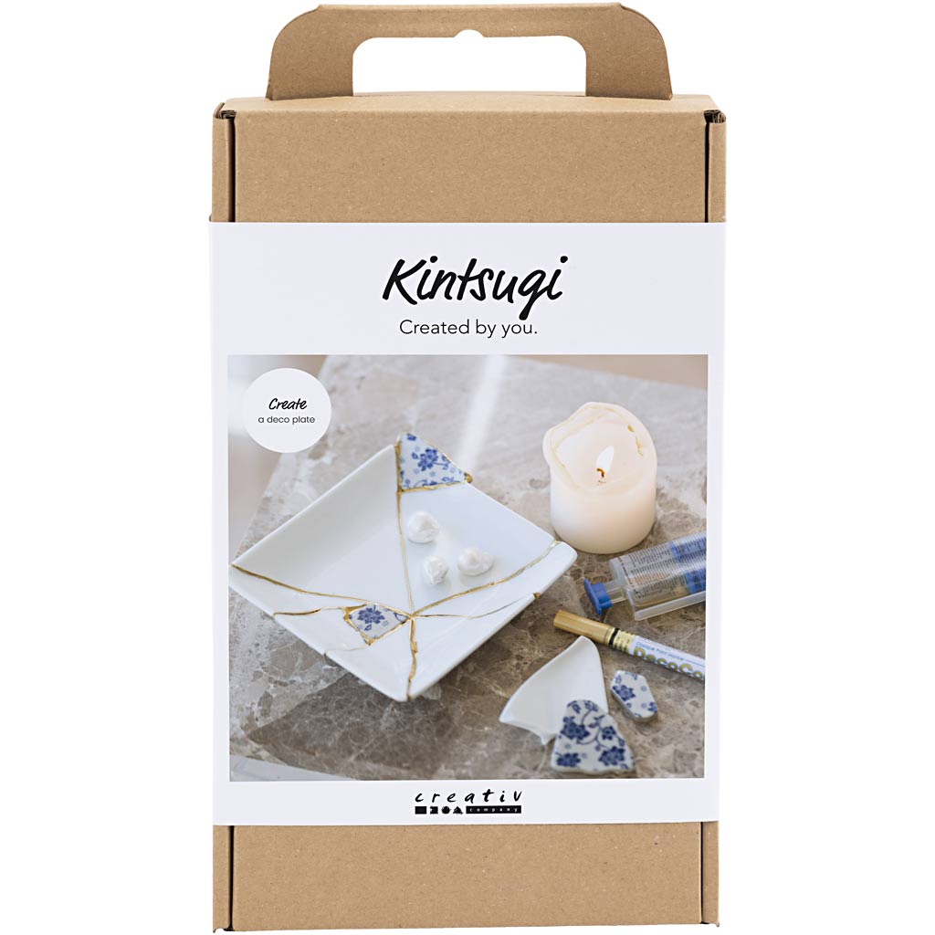 Creativ Company Hobby-Set Kintsugi, Schüssel, Blau, Gold, Weiß, 1 Box