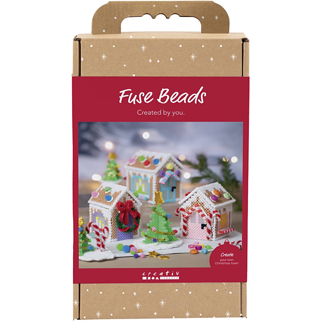 Creativ Company Hobby-Set Bügelperlen, Weihnachtshaus, verschiedene Farben, 1 Box