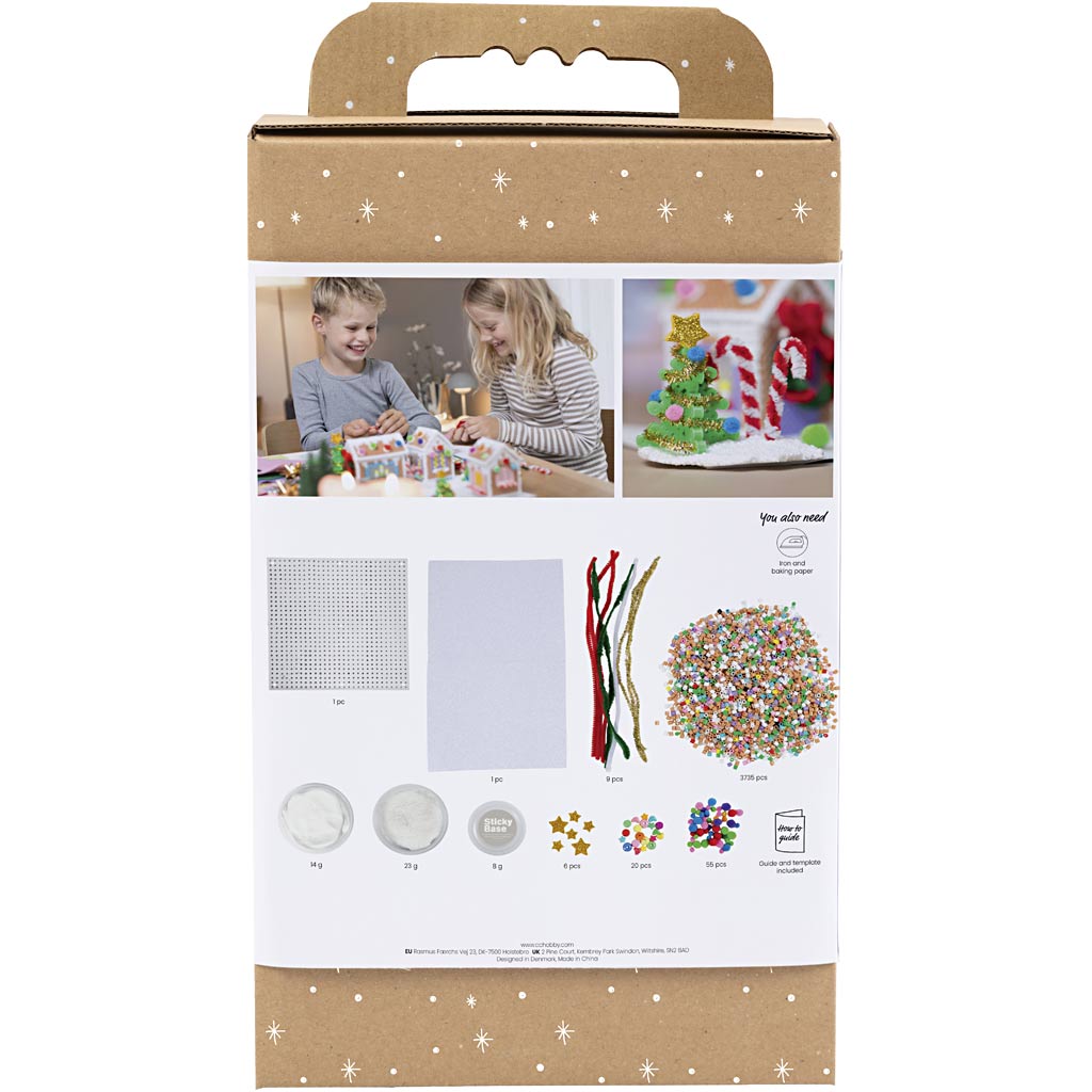 Creativ Company Hobby-Set Bügelperlen, Weihnachtshaus, verschiedene Farben, 1 Box