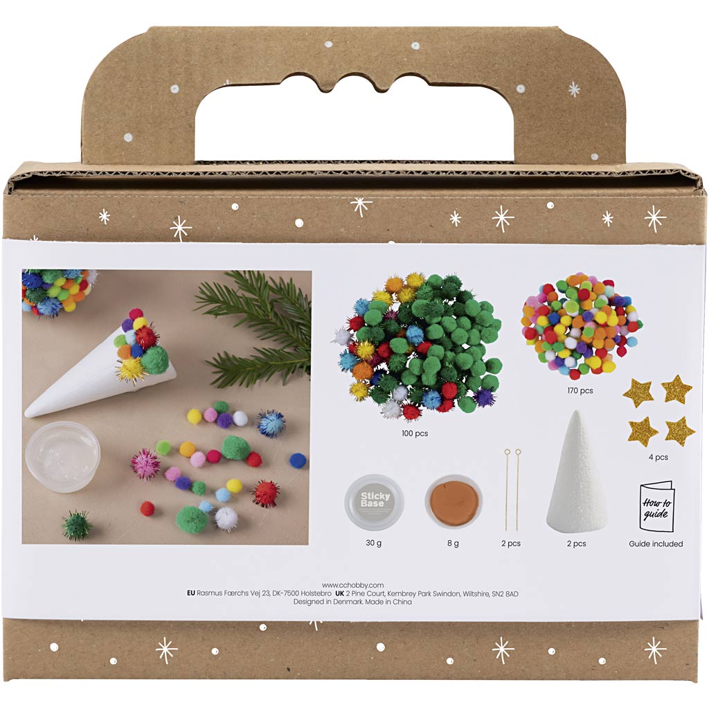 Creativ Company Mini-Hobby-Set Dekoration, Weihnachtsbaum, verschiedene Farben, 1 Box