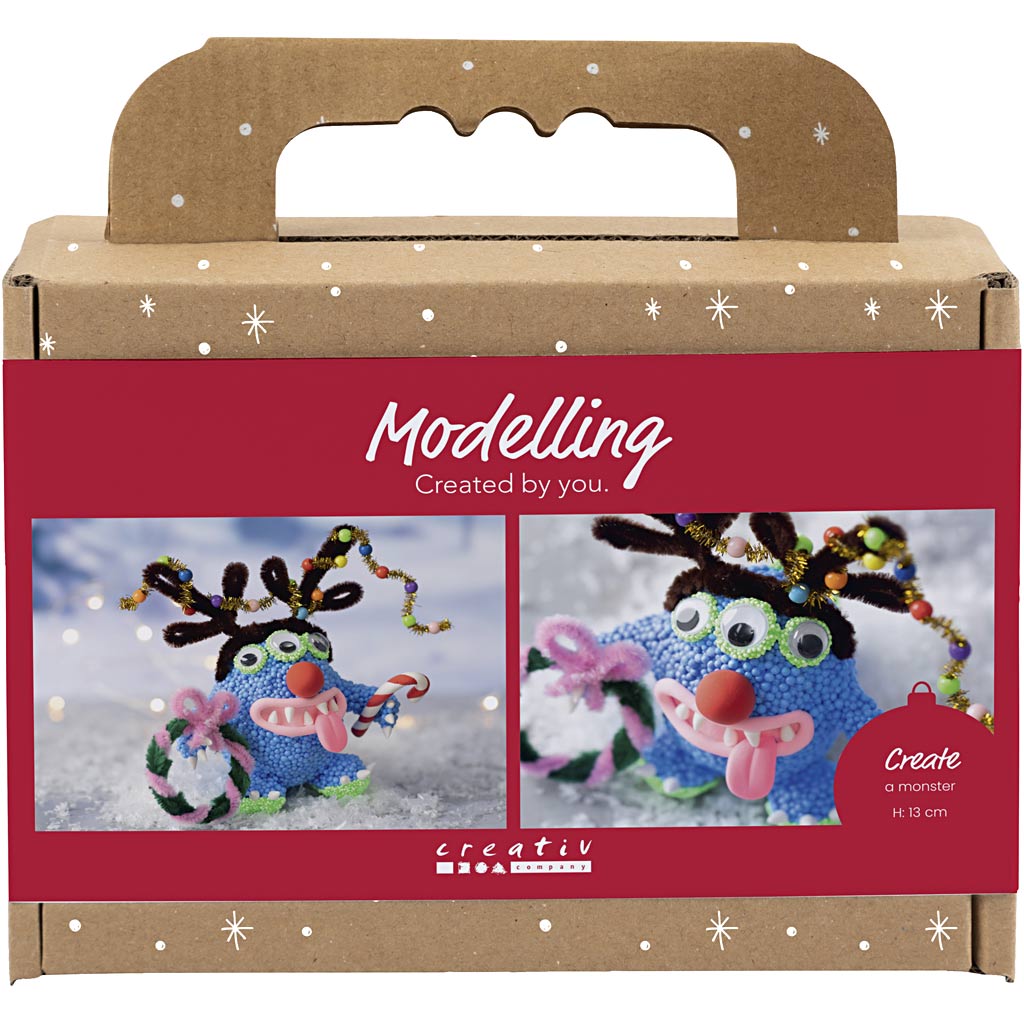 Creativ Company Mini-Hobbyset Bildhauerei, Rentiermonster, verschiedene Farben, 1 Box