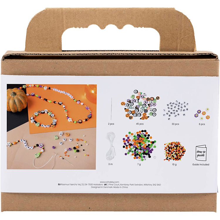 Creativ Company Mini-Hobby-Set, Schmuck, Halsketten und Armbänder, Halloween-Farben, 1 Box