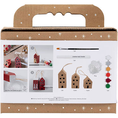 Creativ Company Mini-Hobby-Set Dekoration, Häuser, Weihnachtsfarbe, 1 Box