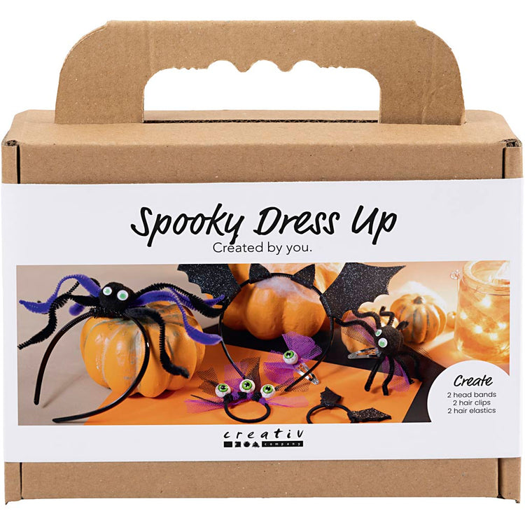 Creativ Company Mini-Hobby-Set Horrorkostüme, Stirnbänder, Haarspangen und Haarbänder, Schwarz, Flieder, Lila, 1 Box