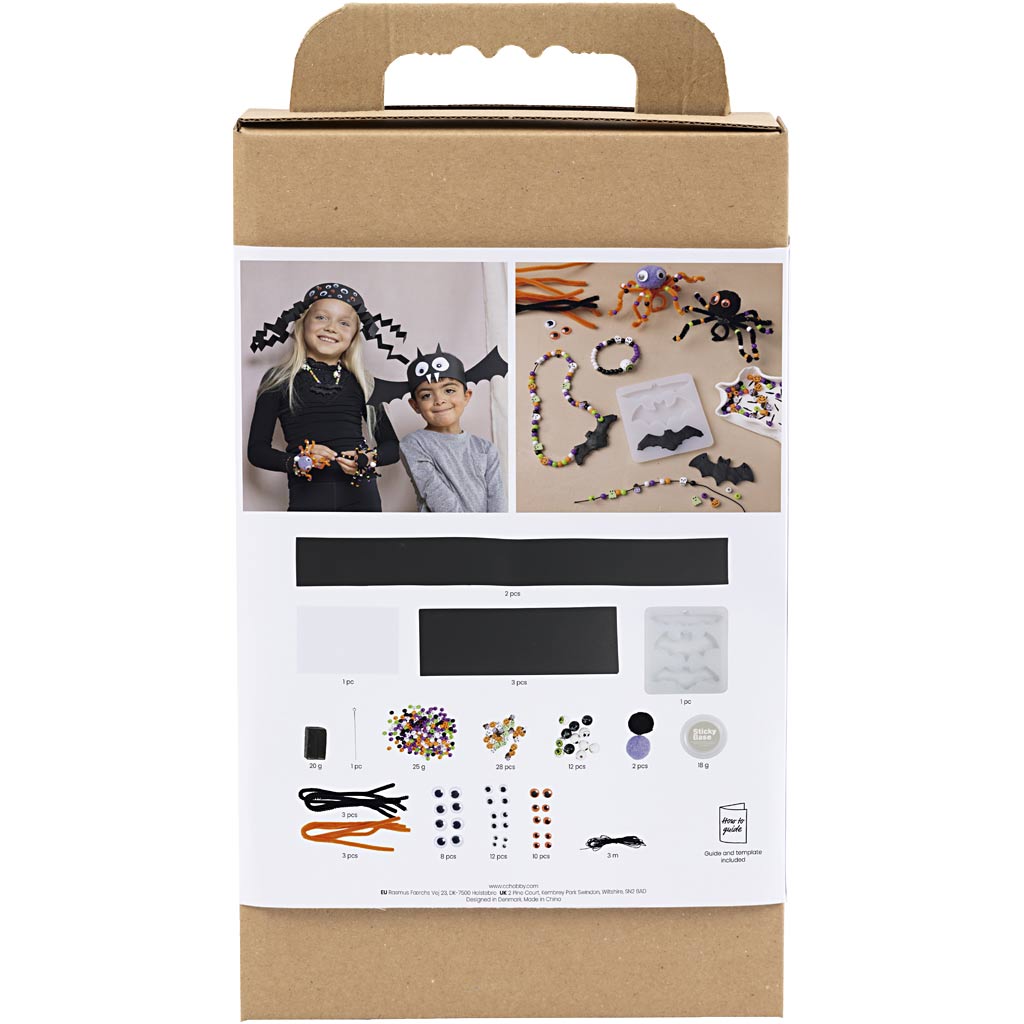Creativ Company Hobby-Set, gruselige Accessoires, Kostüme und Schmuck, Halloween-Farben, 1 Box