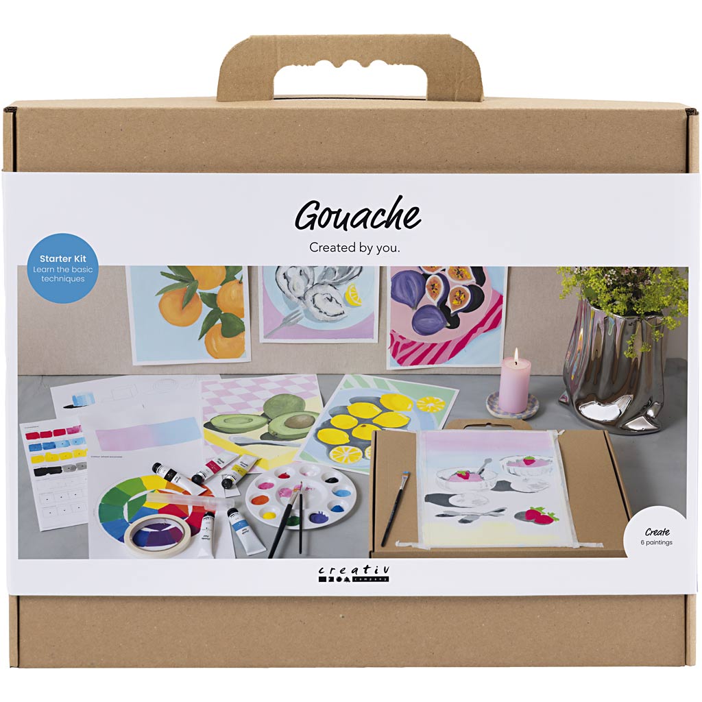 Creativ Company Starter-Hobby-Set Gouache, Gemälde, verschiedene Farben, 1 Box