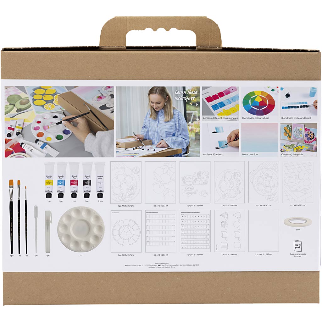 Creativ Company Starter-Hobby-Set Gouache, Gemälde, verschiedene Farben, 1 Box