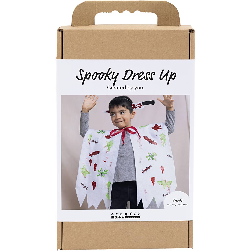 Creativ Company Hobby-Set Gruselkostüme, Umhang und Stirnband, verschiedene Farben, 1 Box