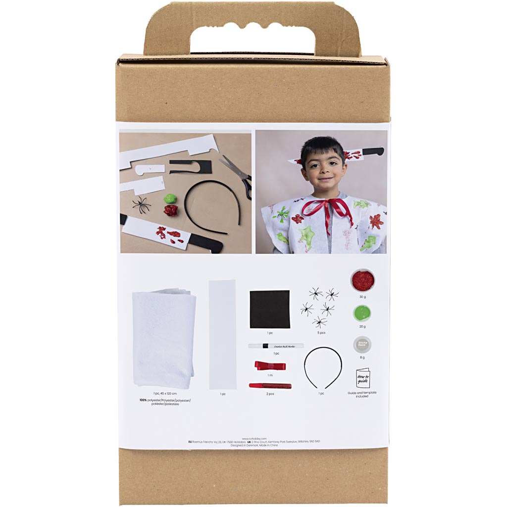 Creativ Company Hobby-Set Gruselkostüme, Umhang und Stirnband, verschiedene Farben, 1 Box