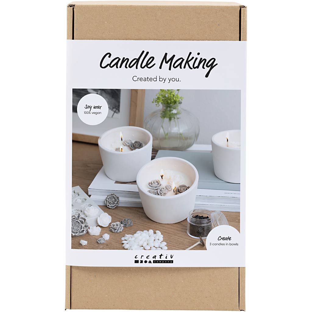Creativ Company Hobby-Set Kerzenherstellung, Rose, Beige, Weiß, Creme, 1 Box