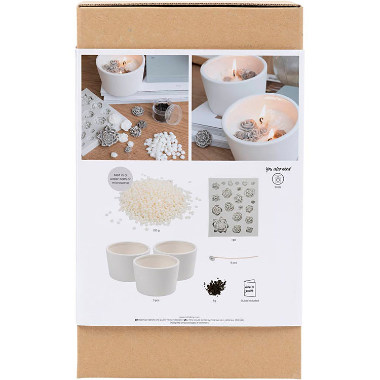Creativ Company Hobby-Set Kerzenherstellung, Rose, Beige, Weiß, Creme, 1 Box