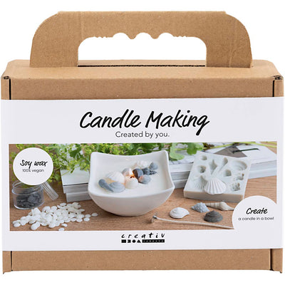 Creativ Company Mini-Hobby-Set Kerzenherstellung, Muscheln, Grau, gebrochenes Weiß, 1 Box