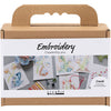 Creativ Company Mini-Hobby-Set Sticken, Gemälde mit Stickerei, verschiedene Farben, 1 Box
