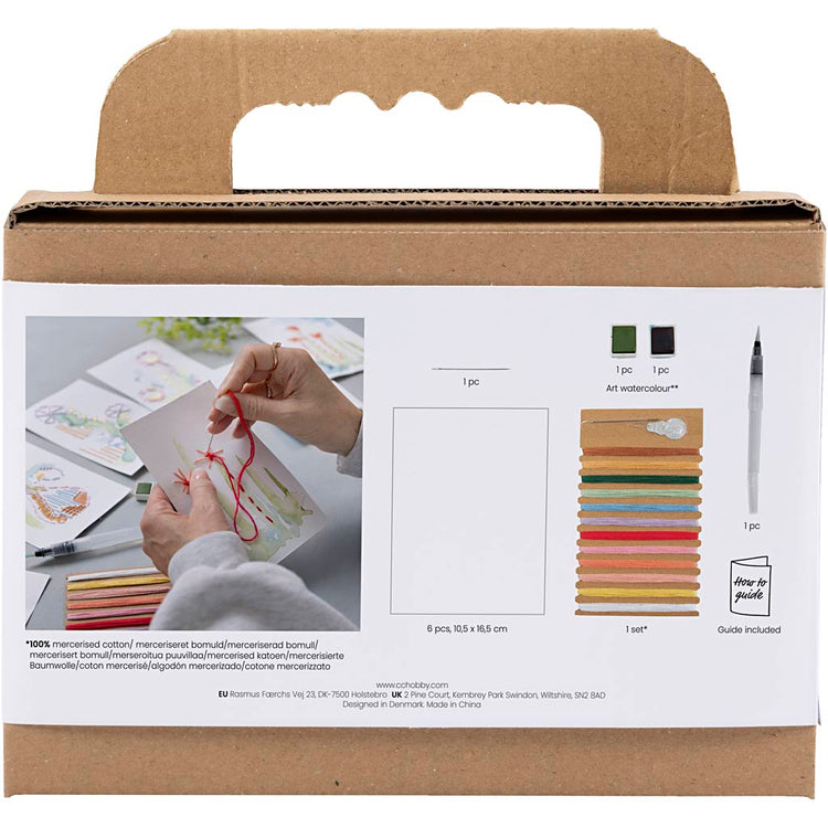 Creativ Company Mini-Hobby-Set Sticken, Gemälde mit Stickerei, verschiedene Farben, 1 Box
