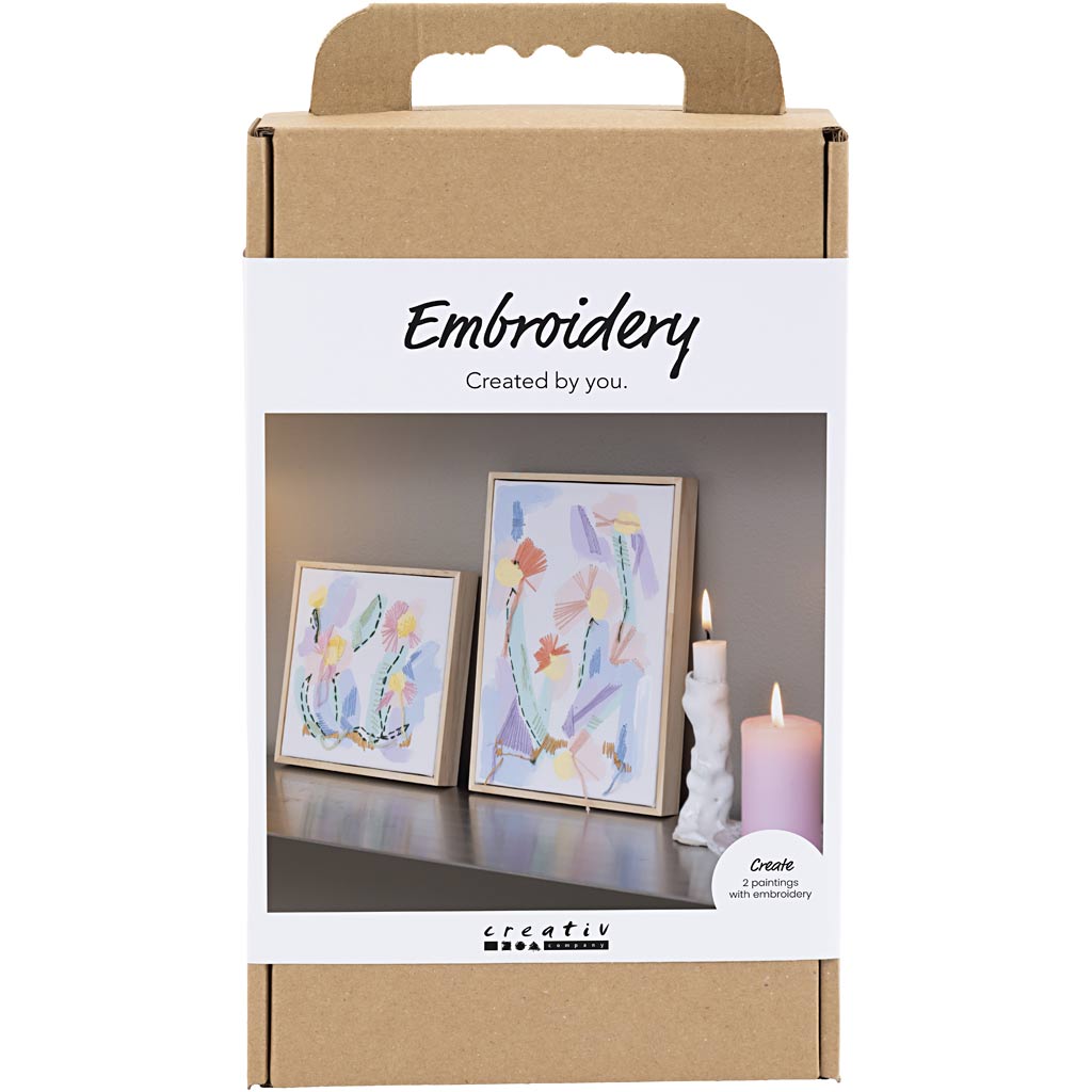 Creativ Company Hobby-Set Stickerei, Bilder, Pastellfarben, 1 Box
