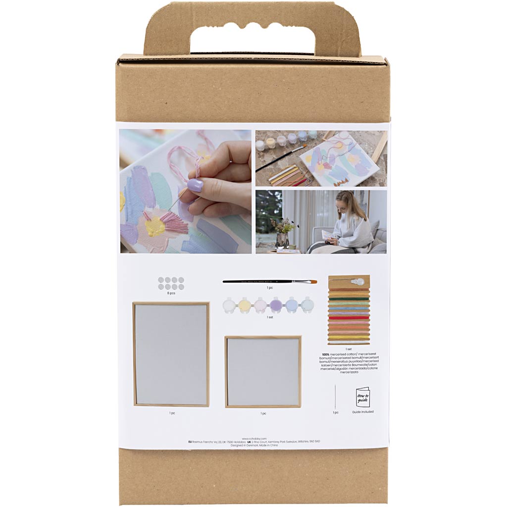 Creativ Company Hobby-Set Stickerei, Bilder, Pastellfarben, 1 Box