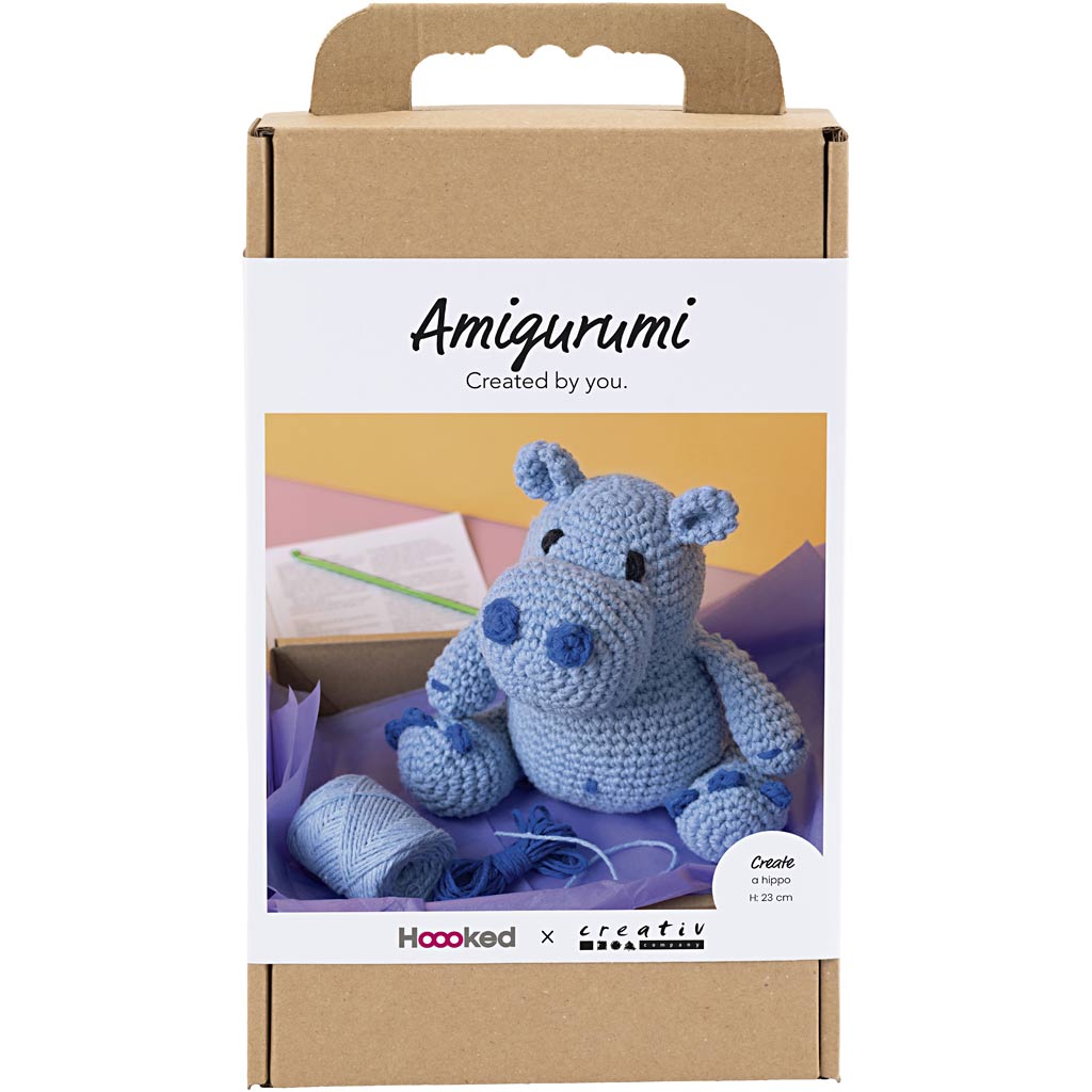 Creativ Company Hobby-Set Amigurumi, Nilpferd, Blau, Hellblau, 1 Box