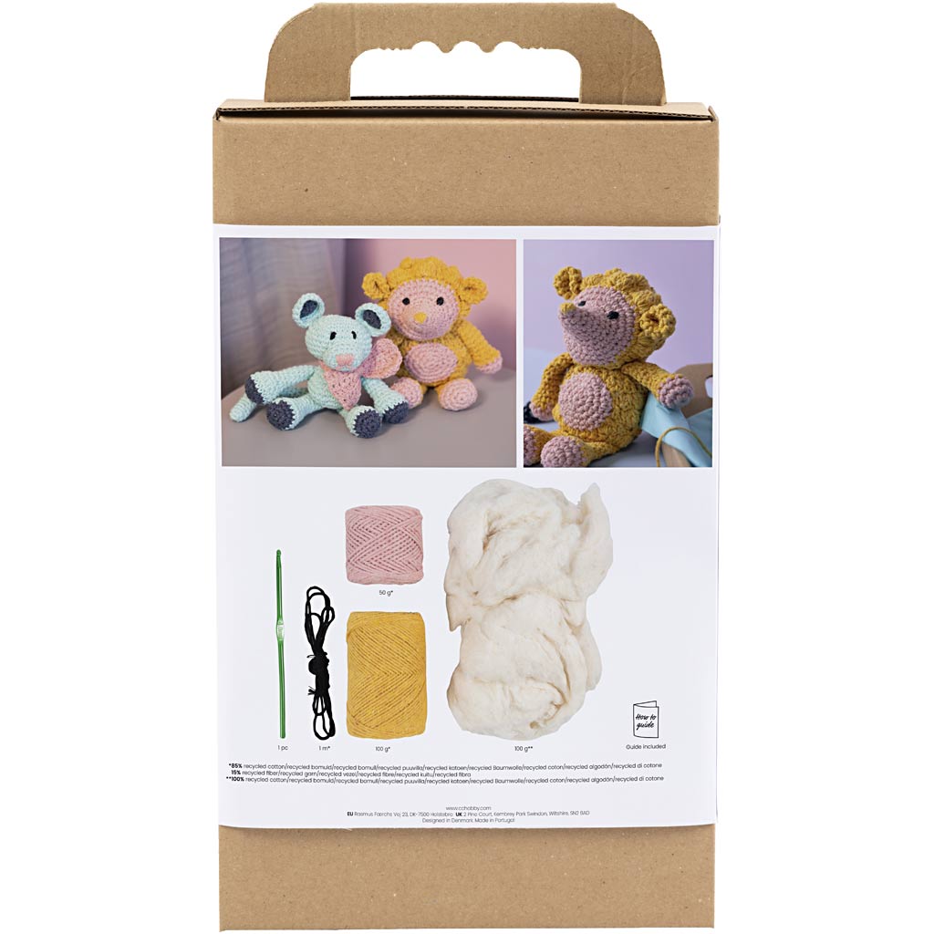 Creativ Company Hobby-Set Amigurumi, Igel, hellrosa, warmes Gelb, 1 Box