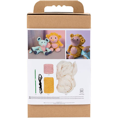 Creativ Company Hobby-Set Amigurumi, Igel, hellrosa, warmes Gelb, 1 Box
