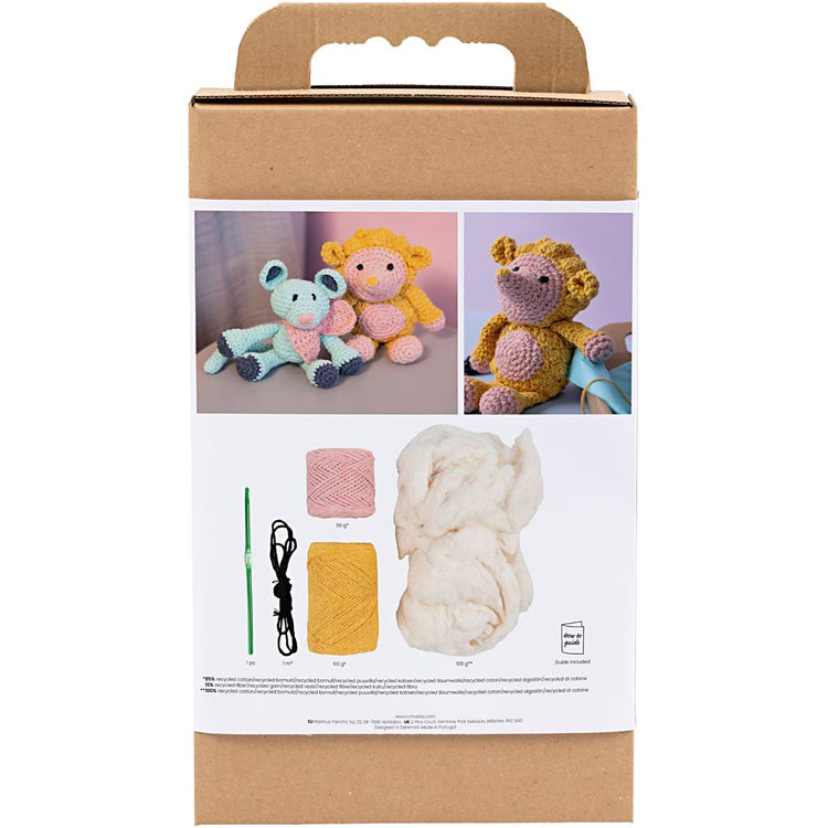 Creativ Company Hobby-Set Amigurumi, Igel, hellrosa, warmes Gelb, 1 Box