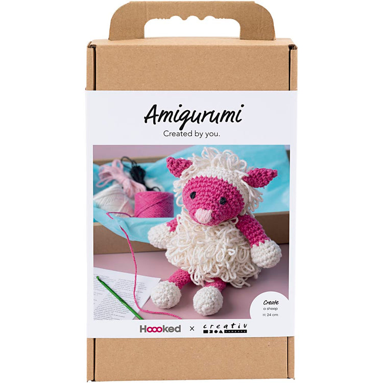 Creativ Company Hobby-Set Amigurumi, Schaf, rosa, gebrochenes Weiß, 1 Box