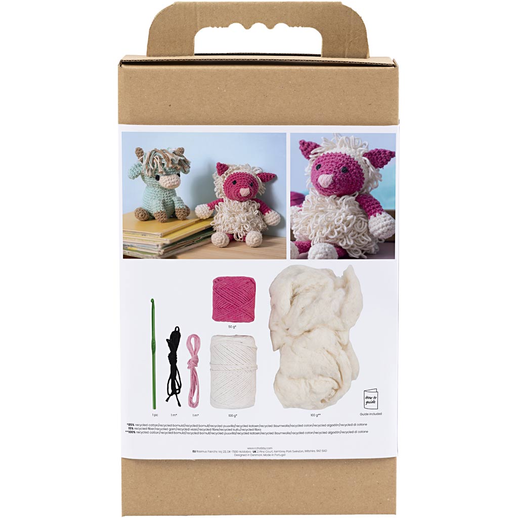 Creativ Company Hobby-Set Amigurumi, Schaf, rosa, gebrochenes Weiß, 1 Box