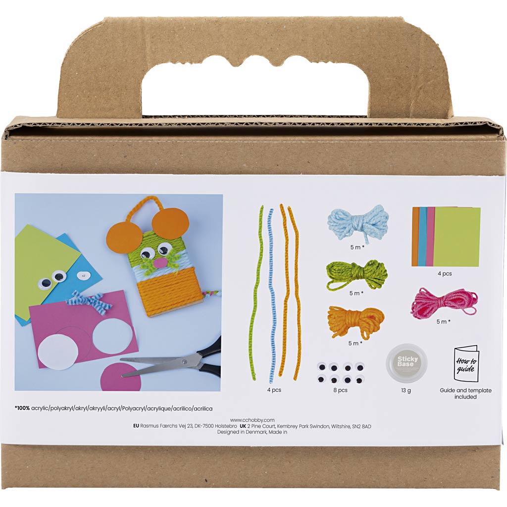 Creativ Company Mini-Hobby-Set Dekoration, Mäuse und Eulen, verschiedene Farben, 1 Box