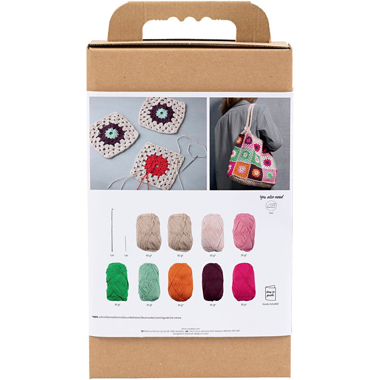 Creativ Company Häkel-Hobby-Set, Tasche, bunt, creme, 1 Box