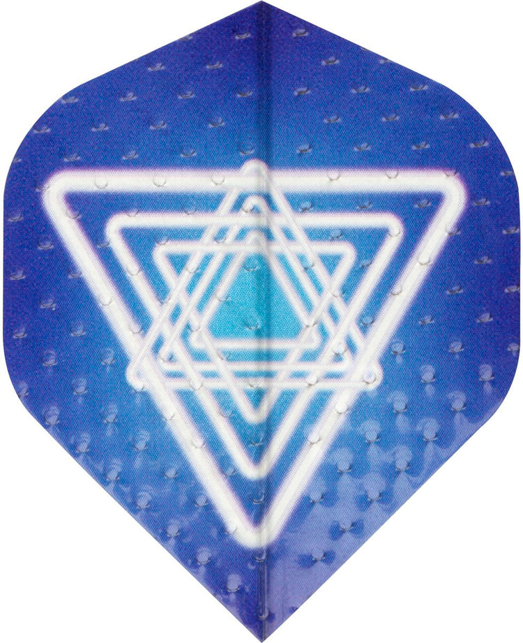 Faver Dart-Flights – 3 Stück – PVC – blau weiß mit Aufdruck