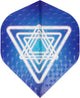 Faver Dart-Flights – 3 Stück – PVC – blau weiß mit Aufdruck