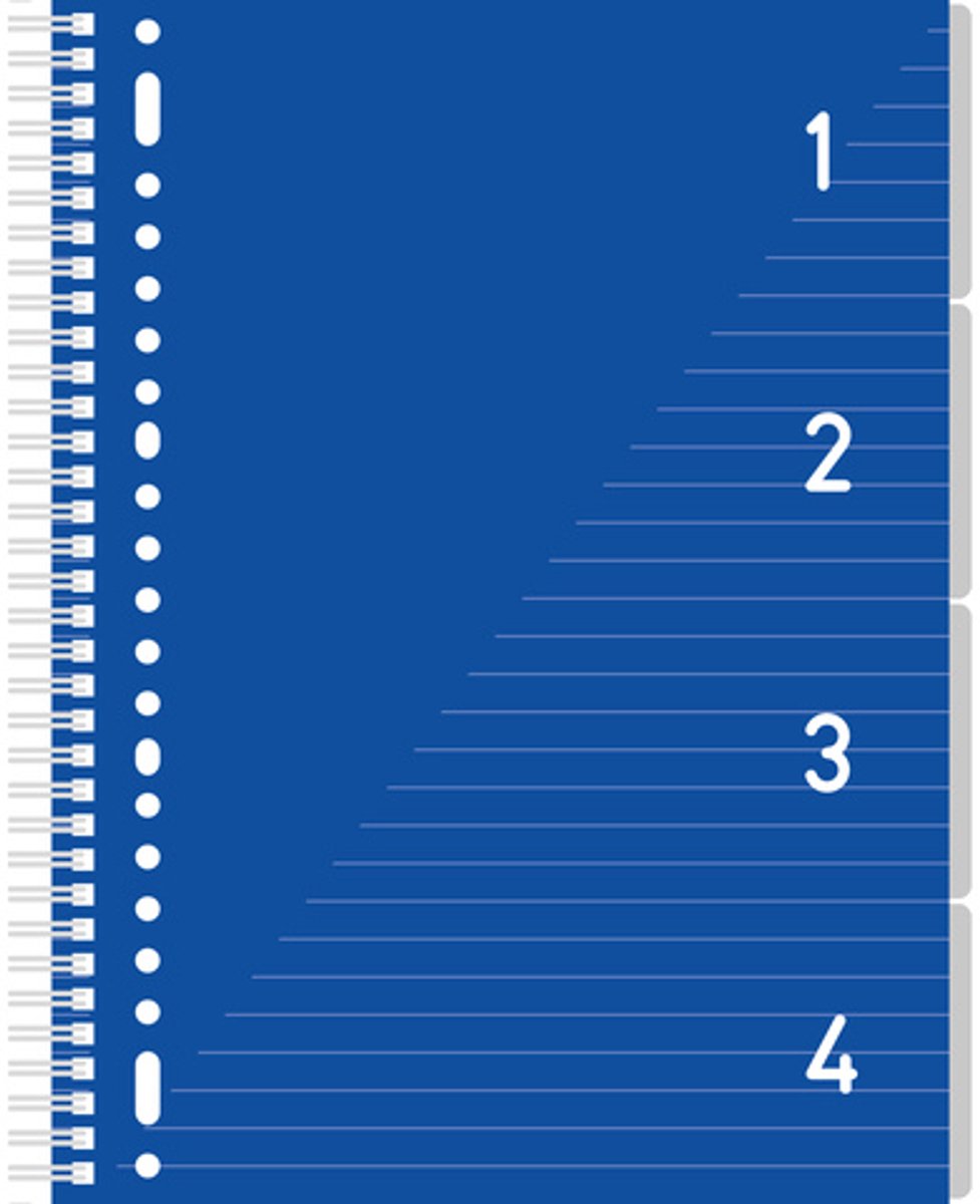 Kangaro 4-in-1-Block – A4 – liniert – 200 Seiten – 80 Gramm – blau – k-58381