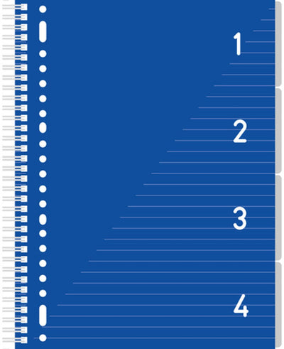 Kangaro 4-in-1-Block – A4 – liniert – 200 Seiten – 80 Gramm – blau – k-58381