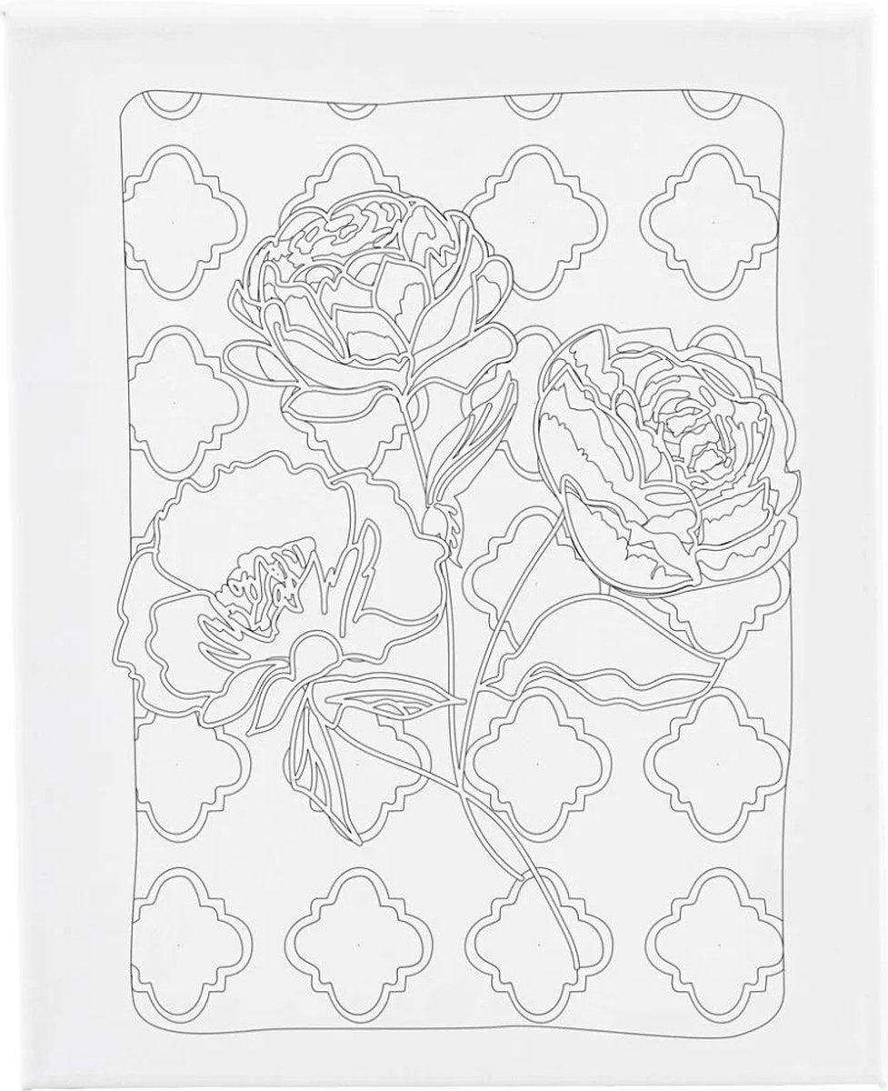 Creativ Company Malleinwand mit Druck, Rosen, D: 1,6 cm, Größe 24x30 cm, 360 g, 1 Stück