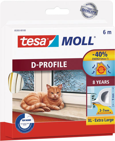 Tesa Tour Riemen D Profil 6m x 3-7mm Weiß