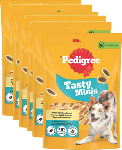 Pedigree Hundesnacks – leckere Mini-Käsehäppchen – Käse-Rindfleisch – 6 x 140 g