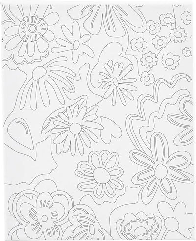Creativ Company Malleinwand mit Druck, Blumen, D: 1,6 cm, Größe 24x30 cm, 360 g, 1 Stück