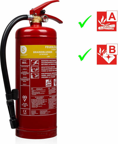 Smartwares fex-15230 – Feuerlöschschaum 3l – inkl. Montagehalterung – Brandklasse A B – BSI-zertifiziert