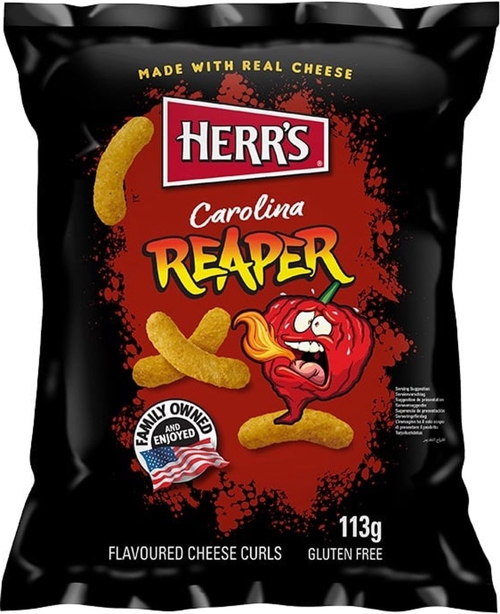 Herr's Carolina Reaper Curls – 12 x 113 g – Vorteilspackung