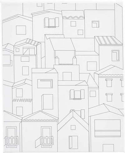 Creativ Company Malleinwand mit Aufdruck, Stadt, D: 1,6 cm, Größe 24x30 cm, 360 gr, 1 Stück