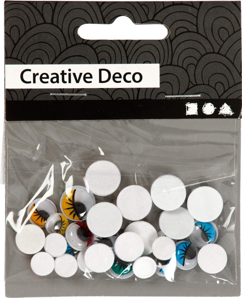 Creativ Company Kulleraugen, selbstklebend, D 8-12 mm, 30 div. 1 Box