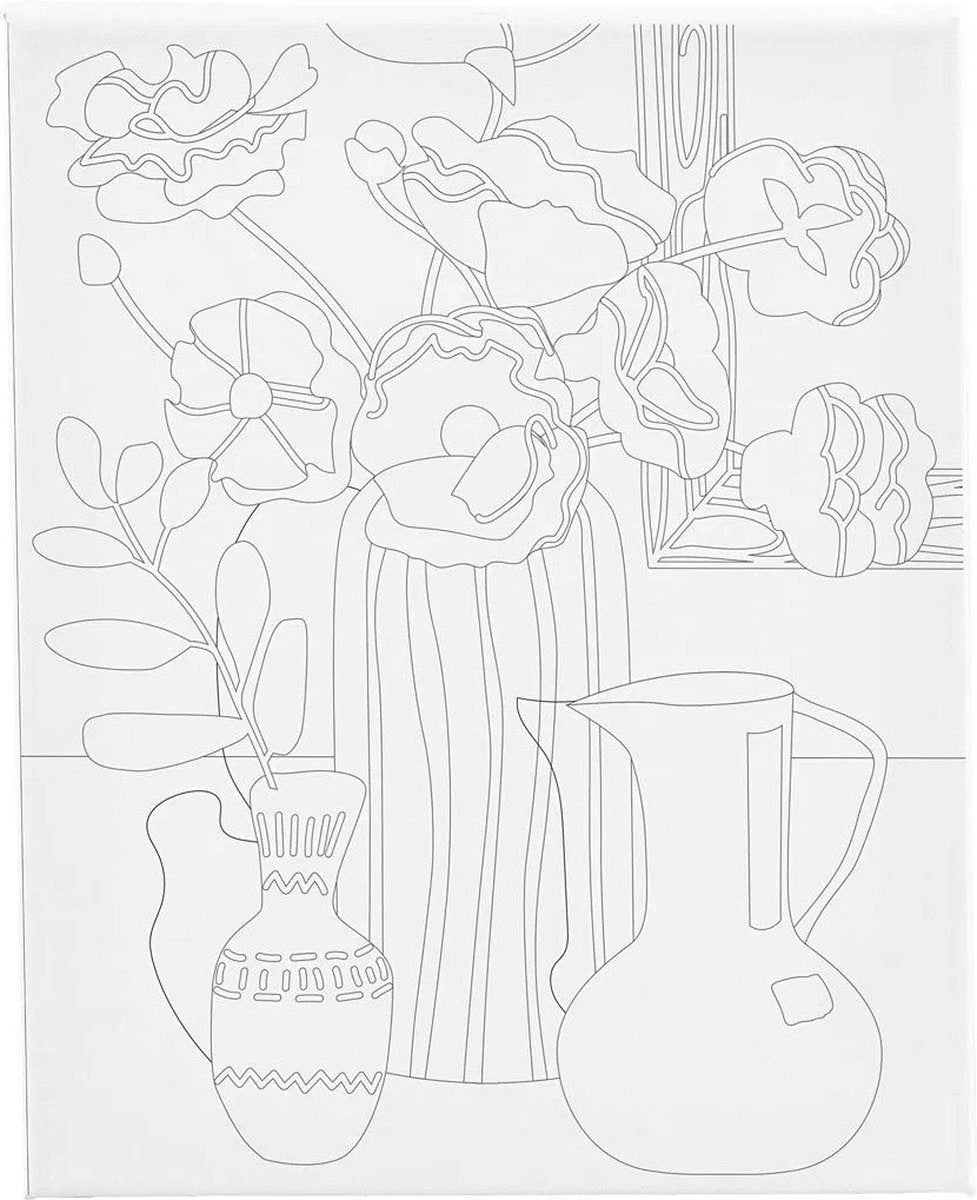 Creativ Company Gemäldeleinwand mit Druck, Stillleben mit Blumen, D: 1,6 cm, Größe 24x30 cm, 360 g, 1 Stück