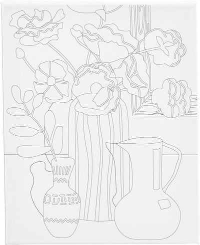 Creativ Company Gemäldeleinwand mit Druck, Stillleben mit Blumen, D: 1,6 cm, Größe 24x30 cm, 360 g, 1 Stück